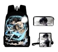 Zhongkaihua Bungo Stray Dogs - Juego de mochila para la escuela Osamu Dazai, bolsa escolar, estuches para lápices y bolsa cruzada para temporada de apertura, juegos de mochila de 3 piezas, Tipo: 1,