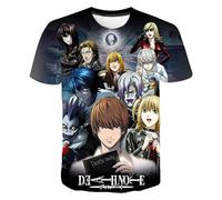 Zhongkaihua Camiseta de Death Note, diseño de impresión 3D para verano, ligera, para adolescentes y adultos, manga corta, anime de Yagami & L, camiseta cómoda de moda para regalo de fans, Tipo 7, M