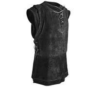 Zhongkaihua Chaleco de cuero estilo Orión medieval renacentista con cordones para hombre, chaleco retro, caballero vikingo, pirata, cosplay, Halloween, gótico, disfraz