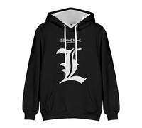 Zhongkaihua Death Note Light Yagami L Lawliet - Sudadera con capucha digital de anime con bolsillo, regalo cálido para adultos, adolescentes, niños, niñas, amantes de los estudiantes, Tipo 1, L