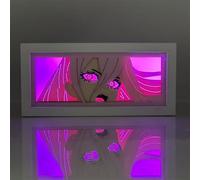 Zhongkaihua Denji - Lámpara de noche con diseño de anime en 3D, diseño de anime y manga con corte de papel, caja de luz creativa para dormitorio, lámpara de mesa decorativa