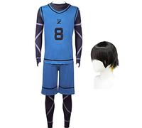 Zhongkaihua Disfraz de cosplay de anime Blue Lock con peluca Isagi Yoichi BACHIRA MEGURU, traje deportivo de fútbol, uniforme escolar para Halloween, fiesta de cosplay