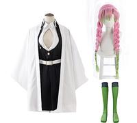 Zhongkaihua Disfraz de cosplay de Kanroji Mitsuri de anime Kanroji Mitsuri, trajes de kimono para Halloween, juego de rol, uniforme, vestidos para mujer