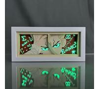 Zhongkaihua Dr.STONE - Lámpara de mesa con escultura de papel de anime Ishigami Senkuu Creativo 3D tallado en papel, caja de luz LED, RGB 7 colores cambiantes, control remoto