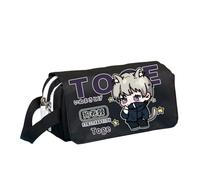Zhongkaihua Estuche con estampado de anime JJK Gojo Satoru Itadori Yuji de gran capacidad para estudiantes para la temporada de regreso a clases, Negro tipo 4, 20 x 10 x 8 cm, Estuche para lápices