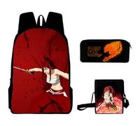 Zhongkaihua FAIRY TAIL - Juego de mochila de anime 3 en 1 con bolsa escolar, estuches para lápices y bolsa cruzada para niños y niñas, temporada de apertura escolar, juegos de mochila de 3 piezas,