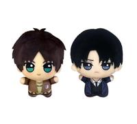 Zhongkaihua Figura de peluche de anime Levi/Zoe Hans/Eren Jaeger, colgante de peluche suave, llavero de anime, mochila, bonitos colgantes, decoraciones coleccionables, regalos de 10 cm