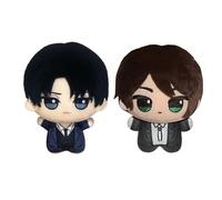 Zhongkaihua Figura de peluche de anime Levi/Zoe Hans/Eren Jaeger, colgante de peluche suave, llavero de anime, mochila, bonitos colgantes, decoraciones coleccionables, regalos de 10 cm