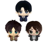 Zhongkaihua Figura de peluche de anime Levi/Zoe Hans/Eren Jaeger, colgante de peluche suave, llavero de anime, mochila, bonitos colgantes, decoraciones coleccionables, regalos de 10 cm