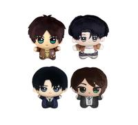 Zhongkaihua Figura de peluche de anime Levi/Zoe Hans/Eren Jaeger, colgante de peluche suave, llavero de anime, mochila, bonitos colgantes, decoraciones coleccionables, regalos de 10 cm