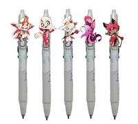 Zhongkaihua Hazbin Hotel - Bolígrafos de punta media (0.5 mm), 5 bolígrafos de gel de tinta líquida de secado rápido, vuelta a la escuela, oficina, estudiante, ideal para el hogar