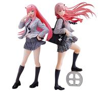 Zhongkaihua Juego de 2 figuras de anime Darling in the Franxxx Zero Two estatua de acción escolar JK versión uniforme modelo PVC figura coleccionable adornos de escritorio