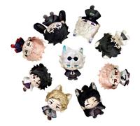 Zhongkaihua Juego de 9 peluches JJK de Gojo Satoru/Geto Suguru/Choso/Megumi Figura de anime sentado suave relleno lindo colgante bolsa mochila llavero ocasiones decoraciones