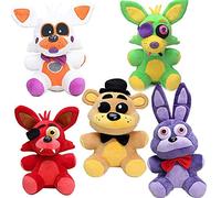 Zhongkaihua Lolbit+Green Foxy+Foxy the Pirate+Fazbear+Nightmare Bonnie Set Fnaf Plushies Fnaf Toys Sister Location for Kids Christmas New Year Birthday Gift