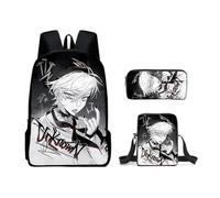 Zhongkaihua Luka Student - Juego de 3 piezas, Back ot School Mizi Ivan con impresión 3D de anime, bolsa escolar de dibujos animados, estuche para lápices Till SUA, bolsa de hombro para niños y niñas
