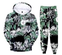 Zhongkaihua MHA - Conjunto de sudadera con capucha y pantalones deportivos de 2 piezas Bakugo/Izuku/Toga/Dabi/Ochako sudaderas con capucha y pantalones para cosplay, sudaderas de anime, ropa unisex