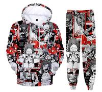 Zhongkaihua MHA - Conjunto de sudadera con capucha y pantalones deportivos de 2 piezas Bakugo/Izuku/Toga/Dabi/Ochako sudaderas con capucha y pantalones para cosplay, sudaderas de anime, ropa unisex