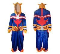 Zhongkaihua MHA Cosplay ALL Might Yagi Toshinori Mamelucos con capucha, pijamas abrochados con cremallera, de pana, vestido de noche, mono, ropa para dormir en casa, regalos cálidos de Navidad, S - XL