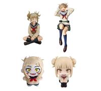 Zhongkaihua MHA Toga Himiko Figura Toga Himiko Look Up Anime PVC Modelo Plush Set 4 piezas Home Desk Car Decoración Ornamento Regalo de cumpleaños para fans