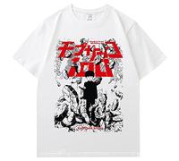 Zhongkaihua Mob Psycho 100 Camisetas de anime Kageyama Shigeo de manga corta con estampado 3D, cómodas camisetas de cuello redondo para cosplay de anime S-5XL, blanco, S
