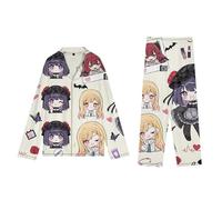 Zhongkaihua My Dress-Up Darling Pijama Kitagawa Marin Kawaii Lindo Anime Impreso Pijama de manga larga Conjunto de dos piezas para mujer Casual Loungewear, Tipo B, L