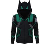 Zhongkaihua My Hero Academia Sudadera con Capucha Cosplay Disfraz Anime Midoriya Izuku Sudaderas Estampadas en 3D Sudaderas con Capucha Pullover con Capucha Manga Larga Sudaderas Chaqueta, Negro, S