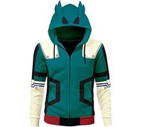 Zhongkaihua My Hero Academia Sudadera con capucha para cosplay de anime Izuku Midoriya, sudadera 3D con estampado impreso, con capucha, de manga larga, sudadera con capucha, chaqueta, verde, M