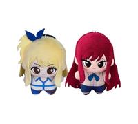Zhongkaihua Natsu/Lucy Heartfilia/Erza Scarlet - Colgante de peluche de anime, figura de peluche suave de 10 cm, bonita cadena de anime, colección de decoración de mochila
