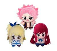 Zhongkaihua Natsu/Lucy Heartfilia/Erza Scarlet - Colgante de peluche de anime, figura de peluche suave de 10 cm, bonita cadena de anime, colección de decoración de mochila