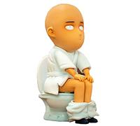 Zhongkaihua One Punch Man - Figura de acción de Saitama Toilet Funny Tiny Desk Figure Saitama PVC Estatua Modelo Adornos Coleccionables