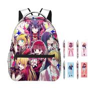 Zhongkaihua Oshi no Ko Mochila + bolígrafo impreso en 3D Oshi no Ko Merch Set de bolígrafos bolsa casual de viaje al aire libre bolsa para laptop de vuelta a la escuela mochila para niños y niñas,