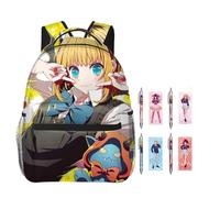 Zhongkaihua Oshi no Ko Mochila + bolígrafo impreso en 3D Oshi no Ko Merch Set de bolígrafos bolsa casual de viaje al aire libre bolsa para laptop de vuelta a la escuela mochila para niños y niñas,