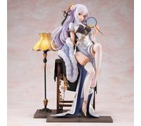 Zhongkaihua Re0 Emilia Figura 23 CM Versión Cheongsam sentada Postura Anime Girl PVC Modelo Decoración Estatua Cumpleaños