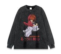 Zhongkaihua Sudadera de anime Himura Kenshin con estampado 3D de cuello redondo, sudadera con capucha para hombres y mujeres, ropa unisex de manga larga, regalos