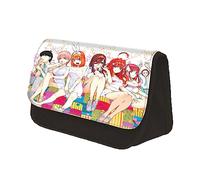 Zhongkaihua The Quintessential Quintuplets - Estuche de papelería de moda para niñas/niños, regalo escolar, gran capacidad, 2 compartimentos con cremallera, bolsa para bolígrafos de vuelta a la