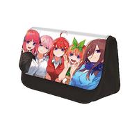 Zhongkaihua The Quintessential Quintuplets - Estuche de papelería de moda para niñas/niños, regalo escolar, gran capacidad, 2 compartimentos con cremallera, bolsa para bolígrafos de vuelta a la