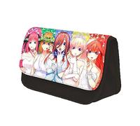 Zhongkaihua The Quintessential Quintuplets - Estuche de papelería de moda para niñas/niños, regalo escolar, gran capacidad, 2 compartimentos con cremallera, bolsa para bolígrafos de vuelta a la