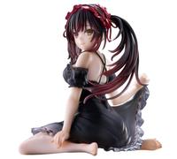 Zhongkaihua Tokisaki Kurumi - Figura de 13 cm, camisón negro sentado, figura de tope de fideos sentados, figura de anime, modelo de PVC, para el hogar, Navidad, coche, escritorio, decoración de