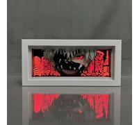 Zhongkaihua Tokyo Ghoul - Lámpara de mesa LED de corte de papel 3D, escultura de papel Kaneki Ken, personajes de anime, luz nocturna, regalo creativo