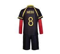 Zhongkaihua Traje de fútbol de Michel Caesar de anime Blue Lock para cosplay, equipo de Alemania, ropa deportiva de fútbol negro y rojo, conjuntos de pantalones cortos para disfraz de Halloween