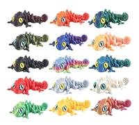 zhongko 15 piezas de lagarto impreso en 3D, juguetes de camaleones que cambian de color, juguetes para aliviar el estrés para adultos, animales impresos en 3D con articulaciones flexibles, decoración