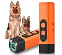 zhongko Repelente ultrasónico de ladridos para perros, dispositivo antiladridos 2 en 1, dispositivo de disuasión de ladridos de perro con luz LED, dispositivo antiladridos para interiores y exteriores