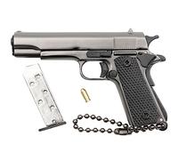 Zhongren 1911 Tactical Mini Pistola Keychain 1:3 Metal Gun Shape Keychain con parti mobili Realistico Gun Model Collection Pendant Bag Charm per gli uomini Army Fan Gift (gris)