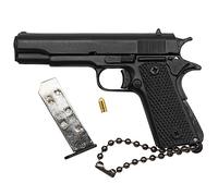 Zhongren 1911 Tactical Mini Pistola Keychain 1:3 Metal Gun Shape Keychain con parti mobili Realistico Gun Model Collection Pendant Bag Charm per gli uomini Army Fan Gift (Negro)