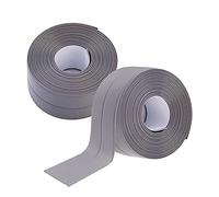 Zhongtou 2 Piezas Autoadhesiva Cinta de Sellador Impermeable PVC Cinta de Calafateo Antimoho para Baño/Cocina/Inodoro/Esquina de Pared/Bañera Gris
