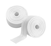 Zhongtou 2 Piezas Autoadhesiva Cinta de Sellador Impermeable PVC Cinta de Calafateo Antimoho para Baño/Cocina/Inodoro/Esquina de Pared/Bañera Blanco