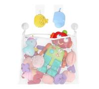 zhongyoudamu - Organizador de juguetes de baño - Incluye ganchos de ventosa + ganchos adhesivos + bolsa de malla para juguetes de bañera