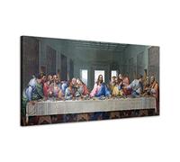 ZHONGYUTONG La última cena lienzo con marco Leonardo da Vinci Reproducción de pintura clásica de Jesús Arte para cocina dormitorio salón (40x80cm)