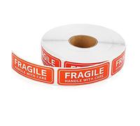 ZHONGZHI 150 calcomanías frágiles por favor manija con cuidado etiquetas de advertencia de agradecimiento para decoración de mercancías (2,54 x 7,62 cm)