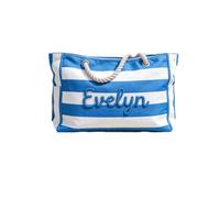 Zhongzhi Bolsa de playa a rayas personalizada con cremallera, bolsa de piscina impermeable con nombre personalizado, bolsas de viaje para niñas, regalos de despedida de soltera, Azul marino